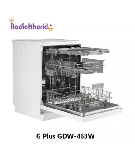 خرید ماشین لباسشویی جی پلاس 14 نفره سفید GDW-L463W قیمت فوق العاده ( با ارسال و مشاوره صوتی رایگان)